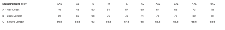 Minirig Hoodie Size Chart