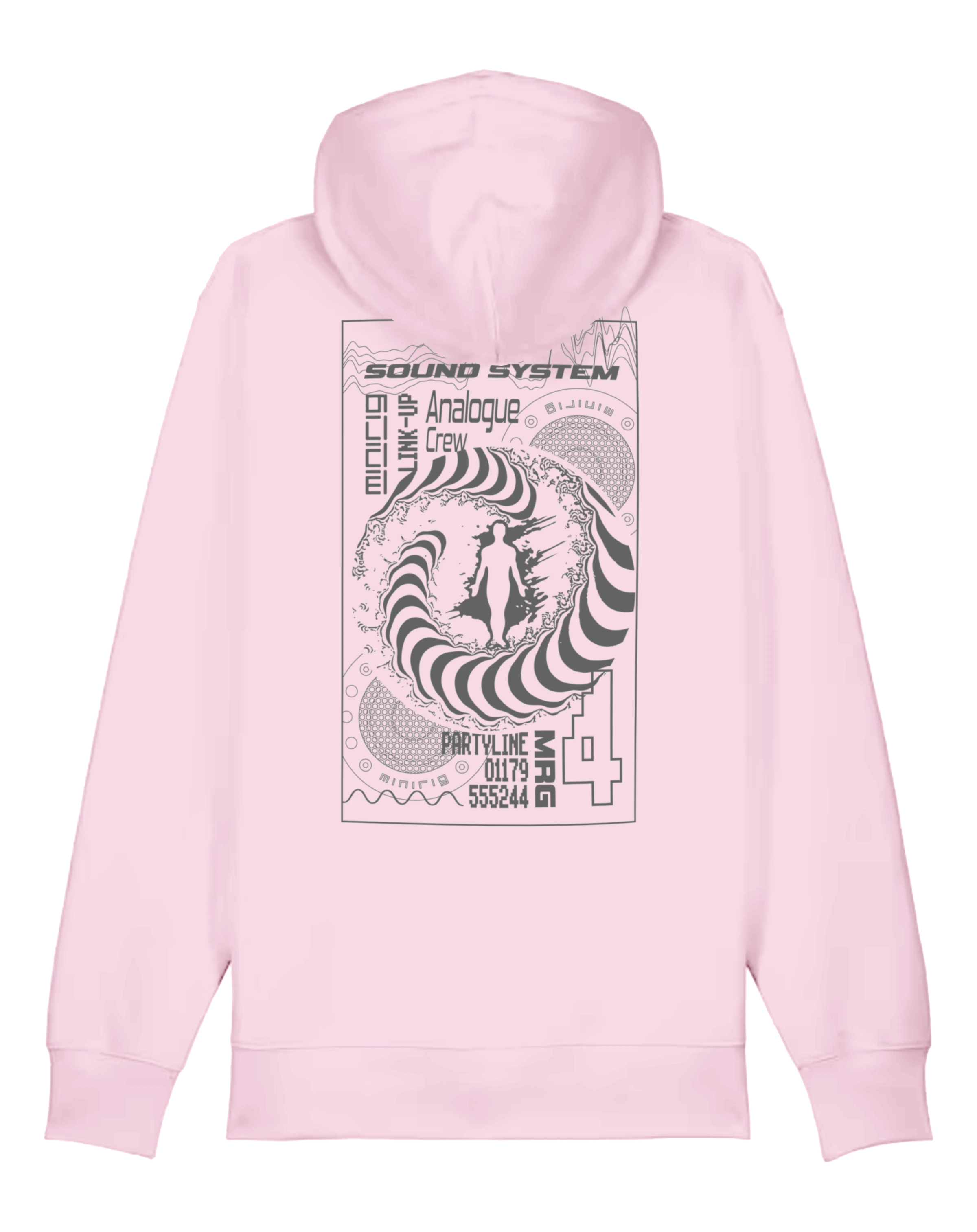 Minirig Ravey Pink Zip Hoodie Back