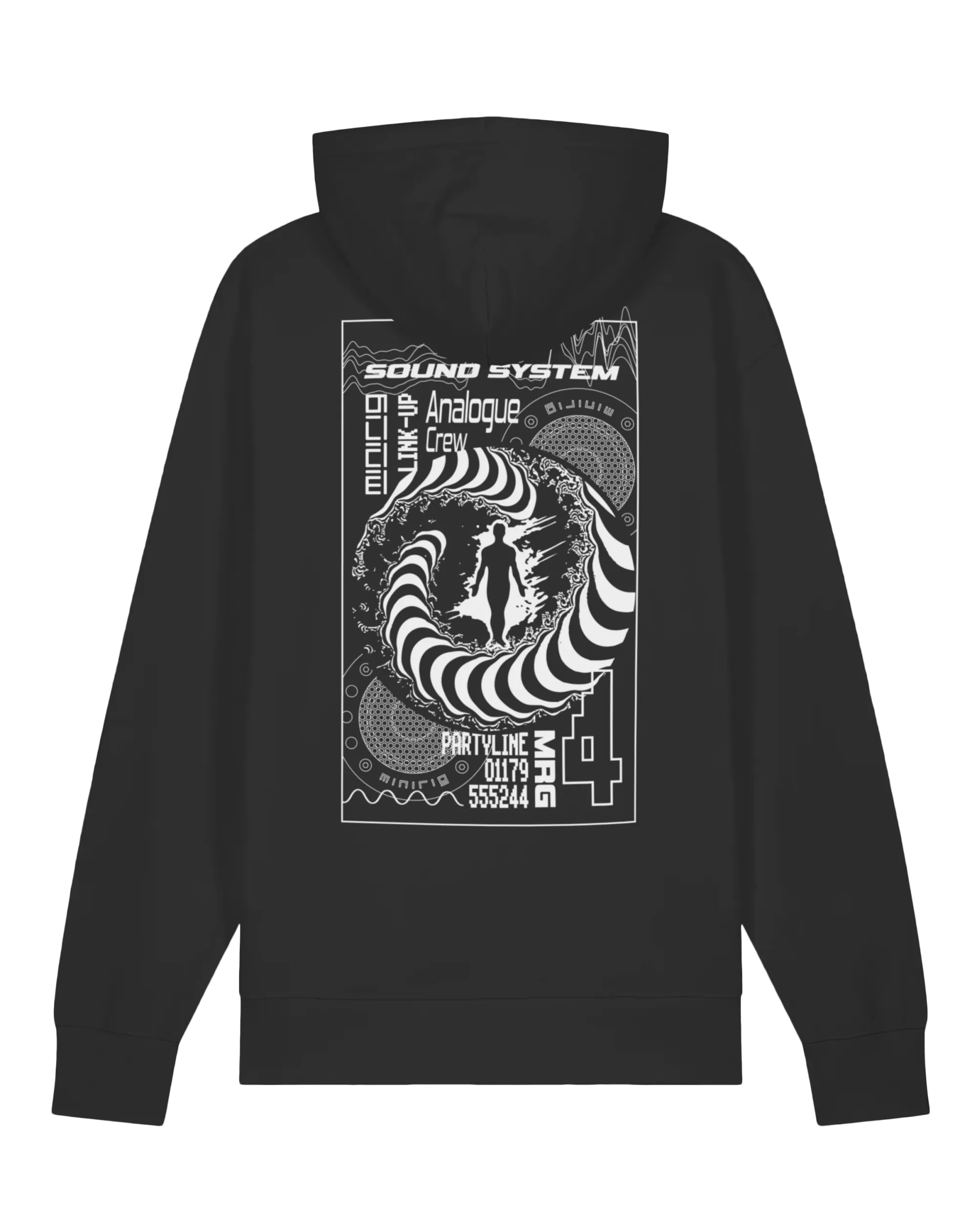Minirig Ravey Hoodie Black - Back
