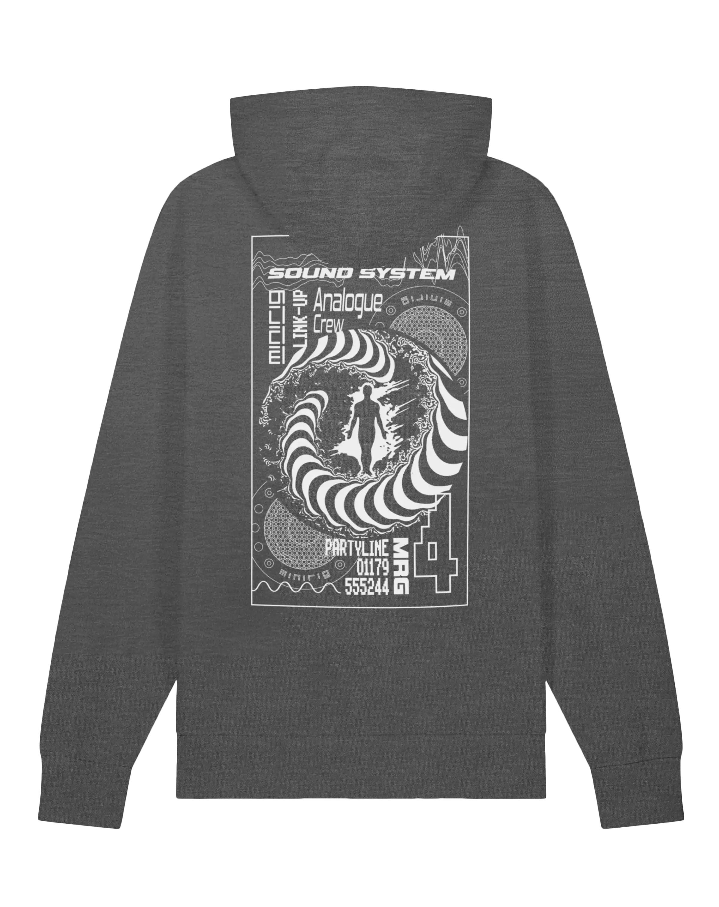 Minirig Ravey Heather Grey Hoodie Back