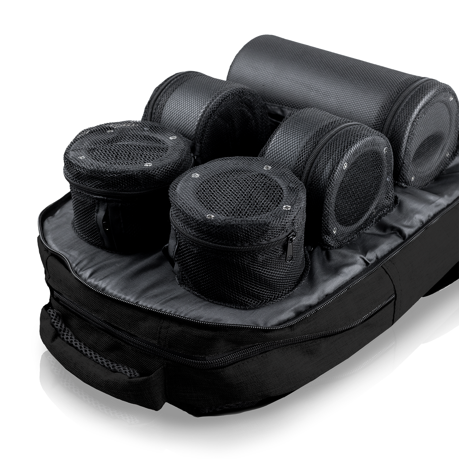 Minirig Black Rucksack Bag Open Subwoofer