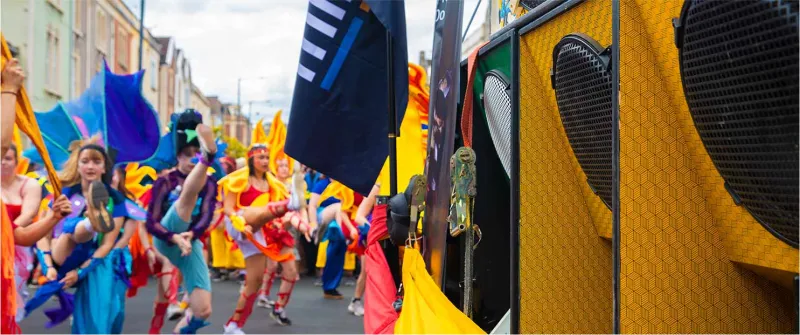Minirig Doppler speakers at Bristol Carnival