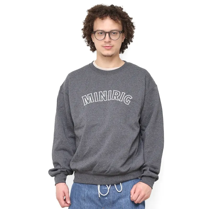 Embroidery High School Font Sweatshirt Charcoal