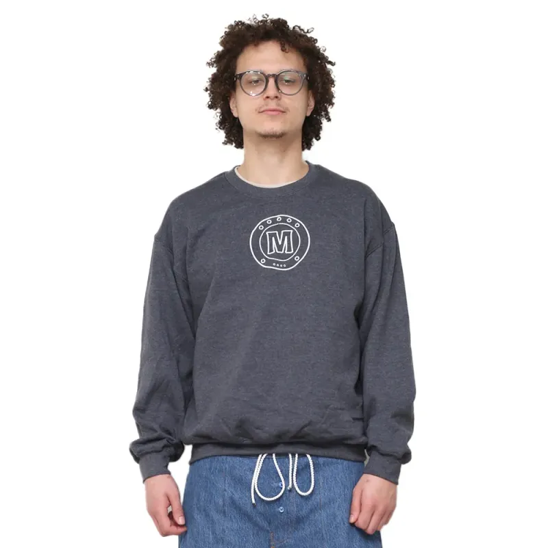 Embroidery Speaker Grille Sweatshirt Charcoal