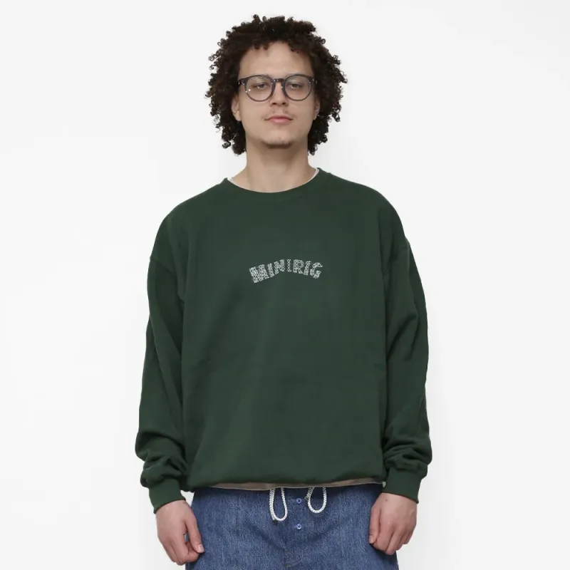Bubble Text Sweatshirt Bottle Green