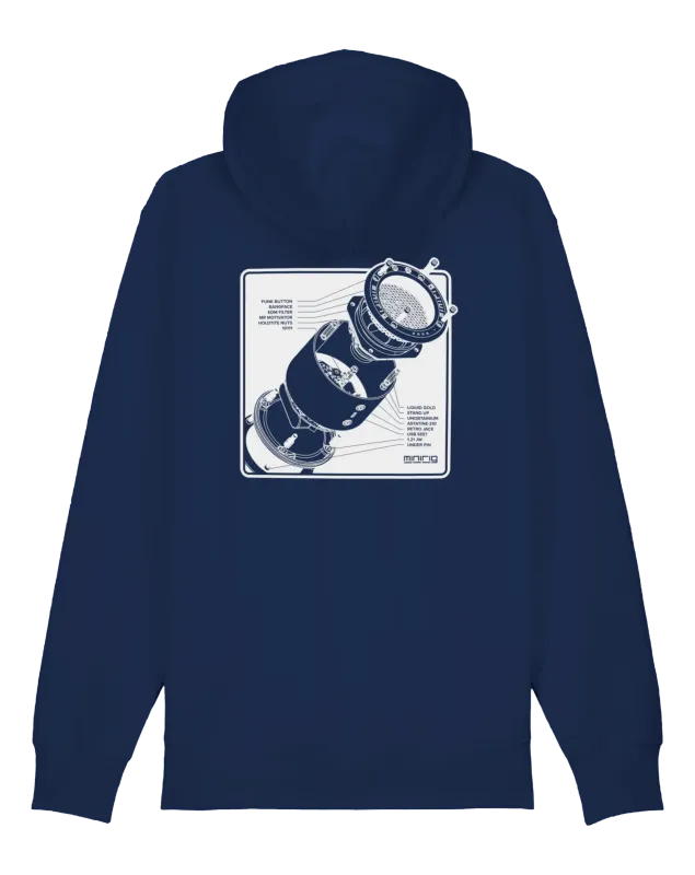 Minirig Explosion Navy Zip Hoodie Back