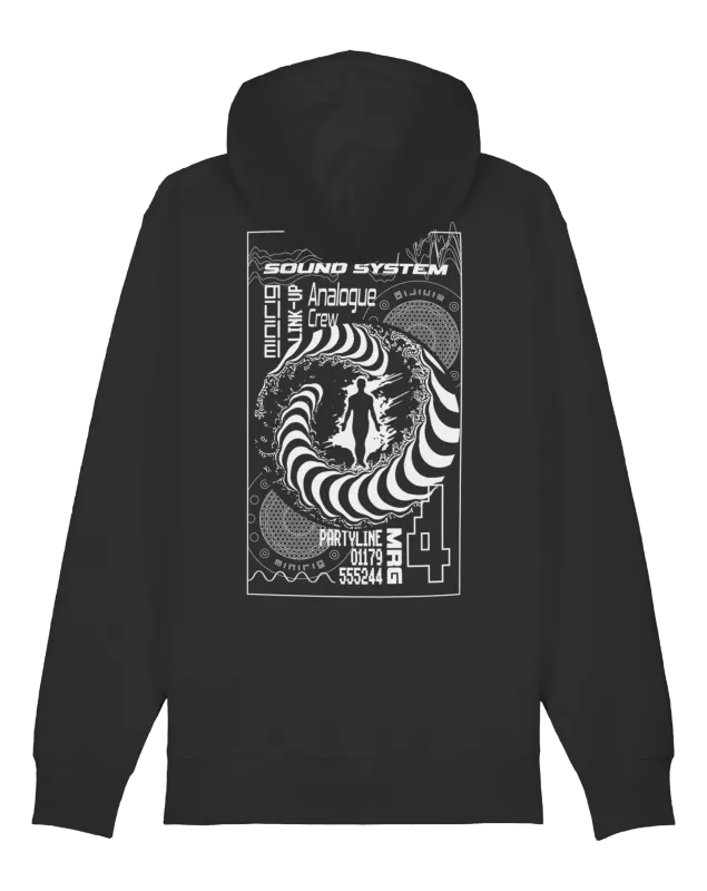 Minirig Ravey Black Zip Hoodie Back