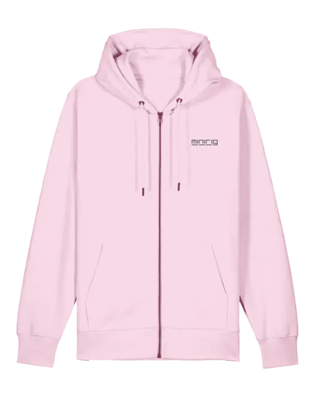 Minirig Ravey Pink Zip Hoodie Front