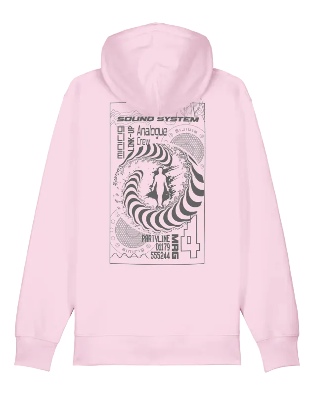 Minirig Ravey Pink Zip Hoodie Back