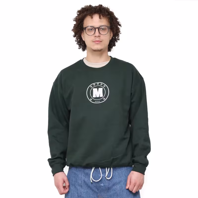 Applique Speaker Grille Green Sweatshirt