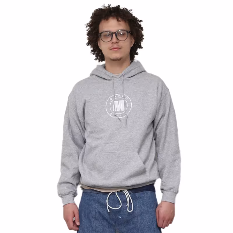 Applique Speaker Grille Grey Hoodie