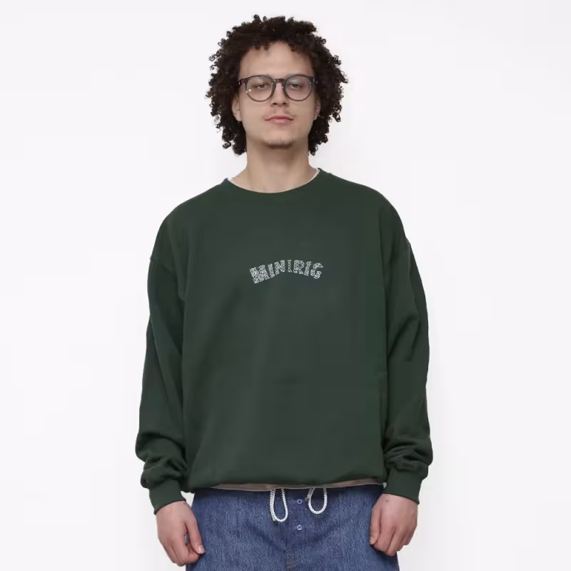 Bubble Text Sweatshirt Bottle Green