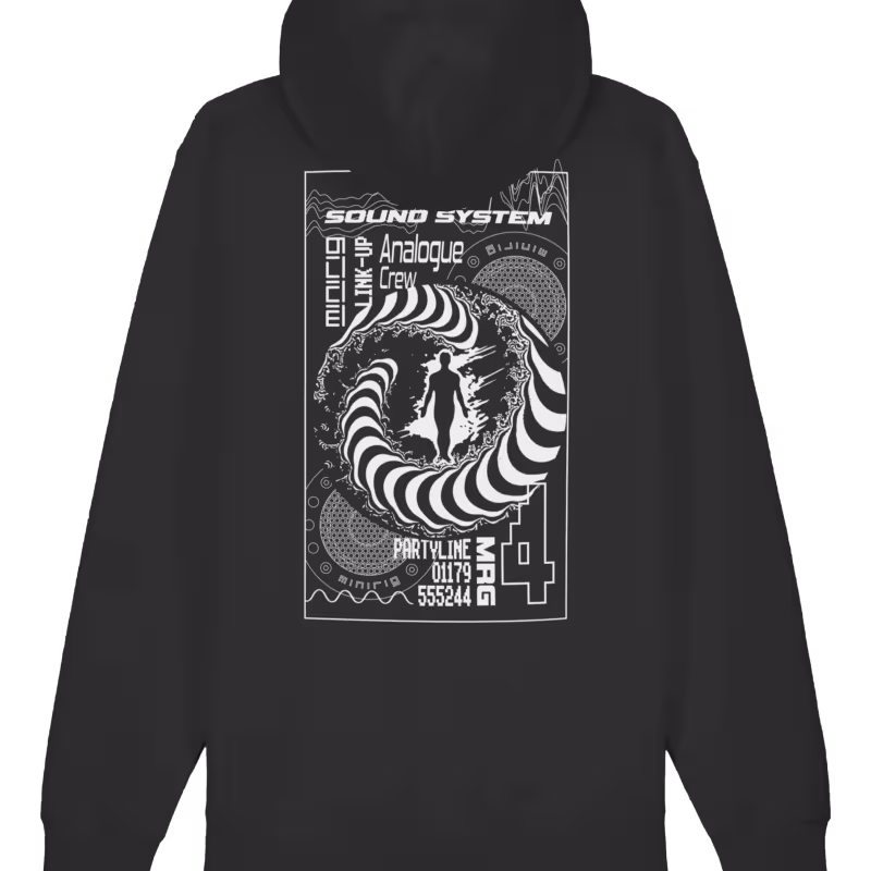 Minirig Ravey Black Zip Hoodie Back