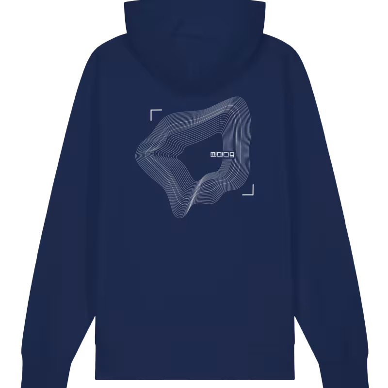 Minirig Wavey Navy Hoodie Back